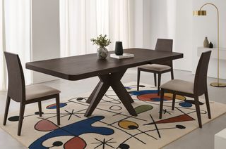 Mesa Comedor Extensible Madera Beige/Blanco