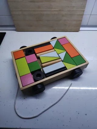 Juego Bloques Madera Montessori Coche