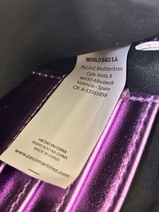 Bolso metálico morado Pacomartínez clutch premium