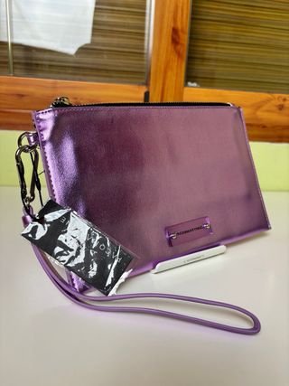 Bolso metálico morado Pacomartínez clutch premium