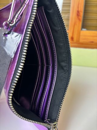 Bolso metálico morado Pacomartínez clutch premium