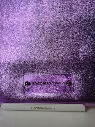 Bolso metálico morado Pacomartínez clutch premium