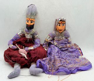 Marionetas Vintage Tela y Madera