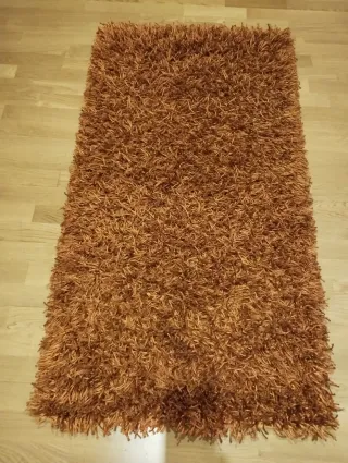 Alfombra pelo largo naranja/teja