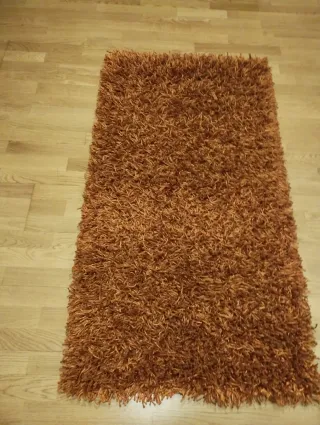 Alfombra pelo largo naranja/teja