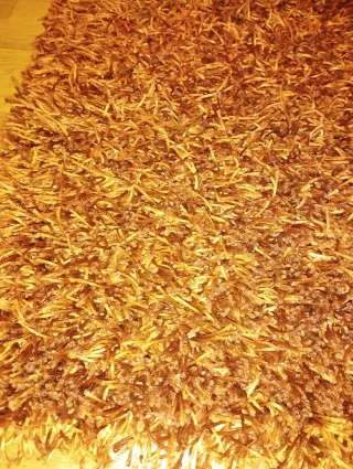 Alfombra pelo largo naranja/teja