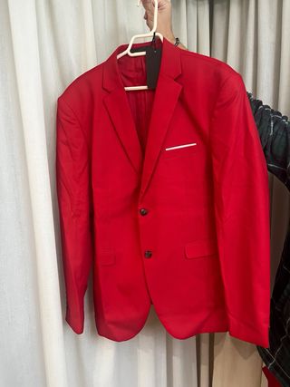 Traje de hombre rojo 3 piezas como si fuera L