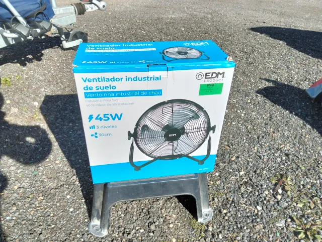 Ventilador Industrial EDM Negro/Plata