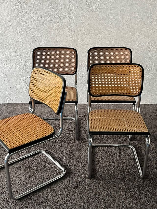 4 Sillas Cesca B32 Marcel Breuer, Vintage años 70