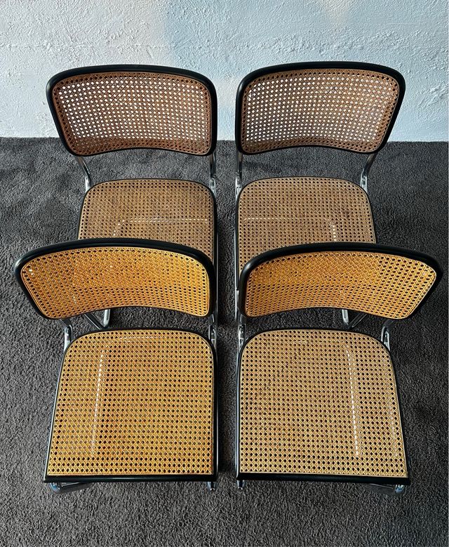 4 Sillas Cesca B32 Marcel Breuer, Vintage años 70