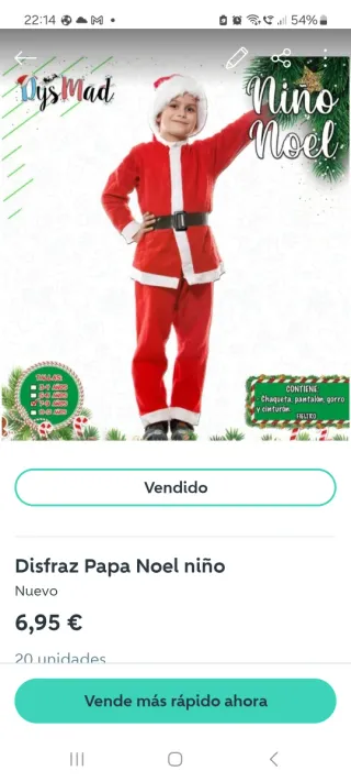 Disfraz Mamá Noel L, mamá noel 7/9 y papá noel 7/9