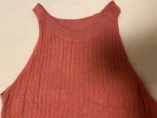 Top de punto rosa coral