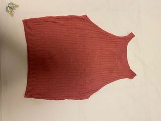 Top de punto rosa coral