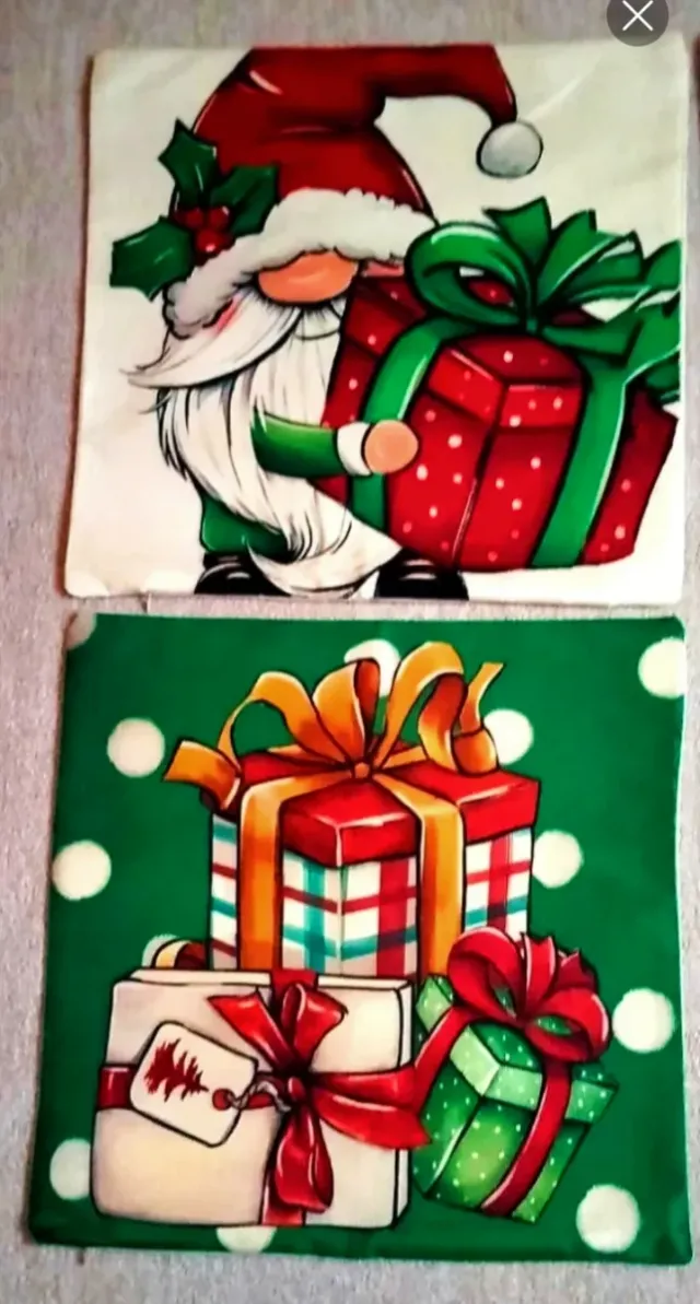 4 capas para almofadas 45x45cm com motivos natalinos