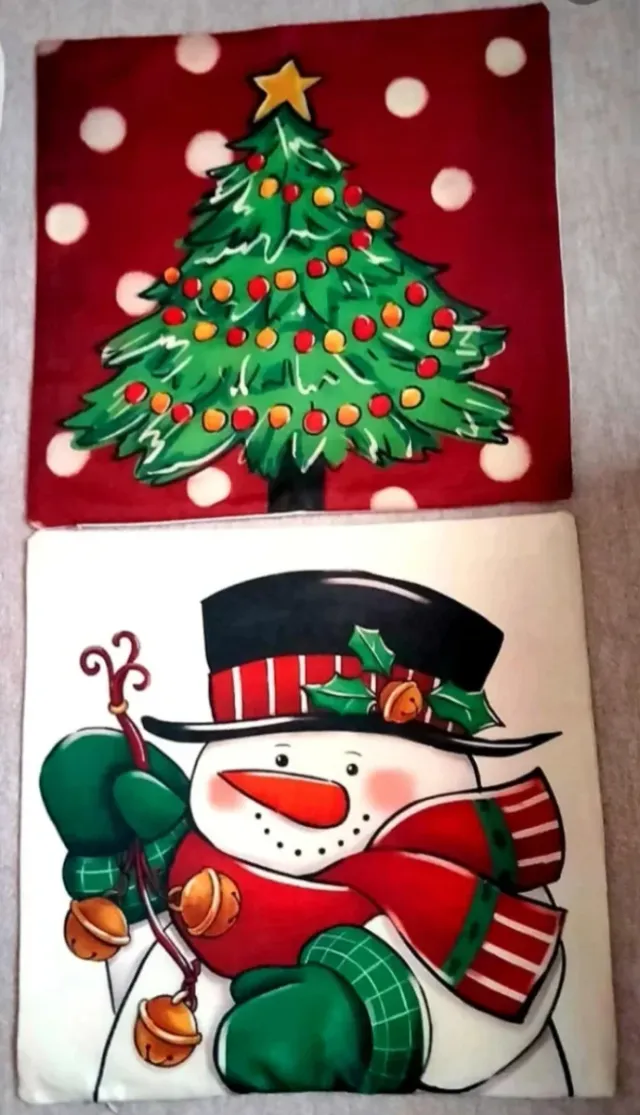 4 capas para almofadas 45x45cm com motivos natalinos