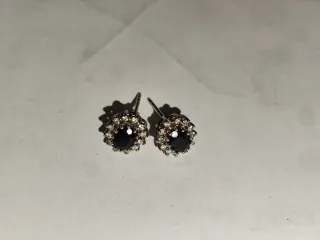Pendientes zafiro y diamantes