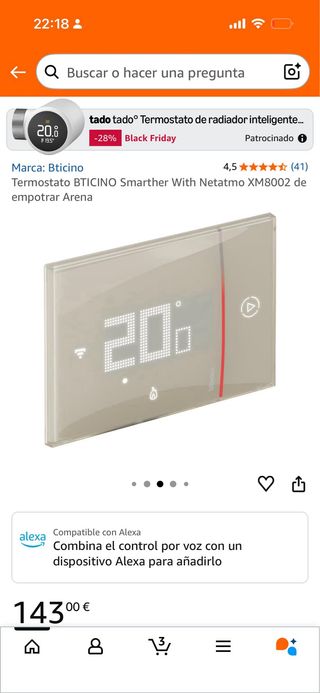 Termostato Bticino Smarther Netatmo XM8002