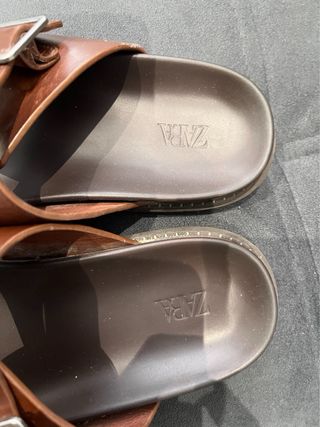 Sandalias Zara Marrones Hebillas Dobles