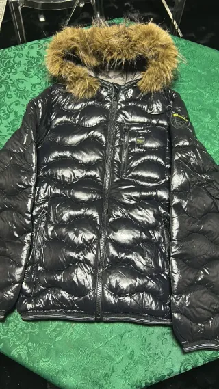 Blauer Piumino Uomo Nero con Cappuccio