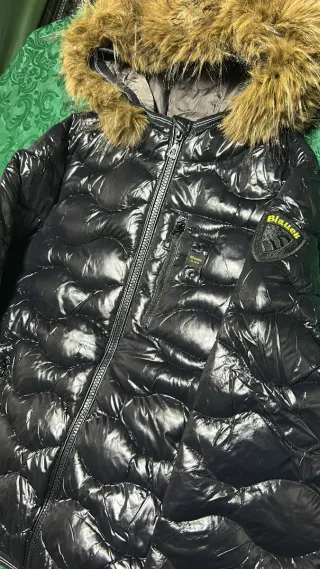 Blauer Piumino Uomo Nero con Cappuccio