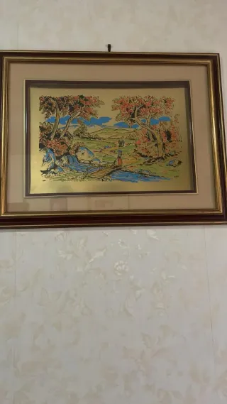 Quadro decorativo metallo dorato