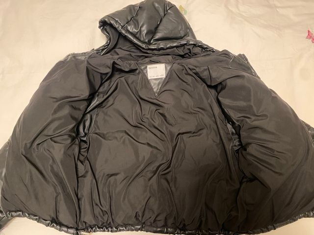 Abrigo acolchado cuero Bershka