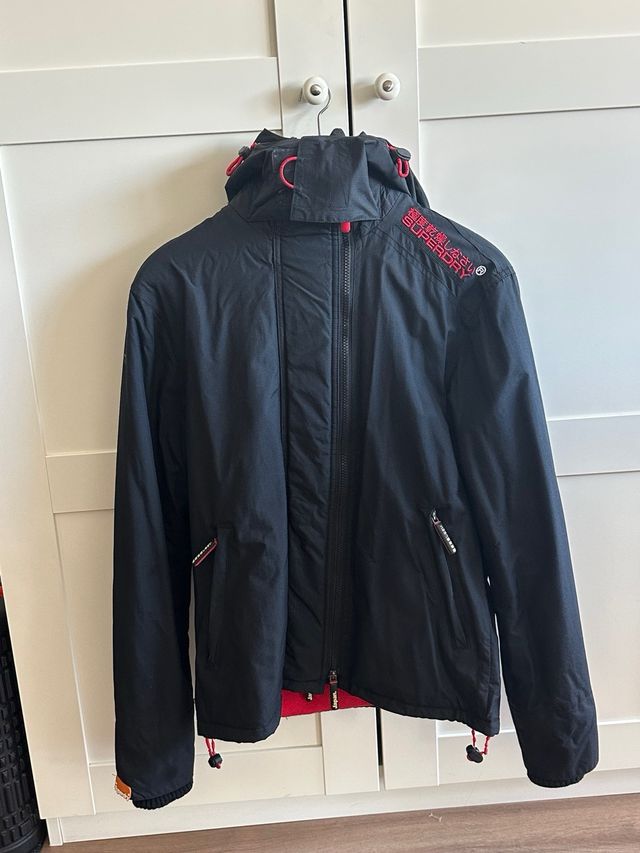Abrigo Unisex Superdry Negro/Rojo Talla S