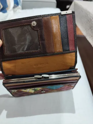 Monedero piel mujer patchwork