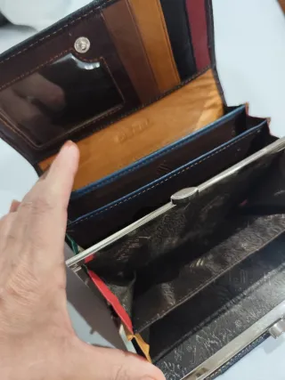 Monedero piel mujer patchwork