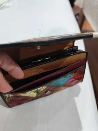 Monedero piel mujer patchwork