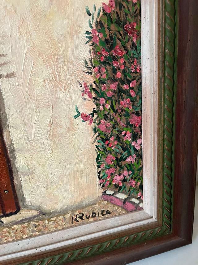 Óleo de puerta rústica por artista local