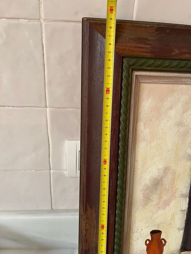 Óleo de puerta rústica por artista local