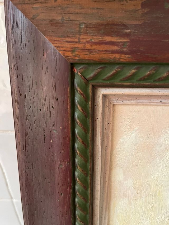 Óleo de puerta rústica por artista local