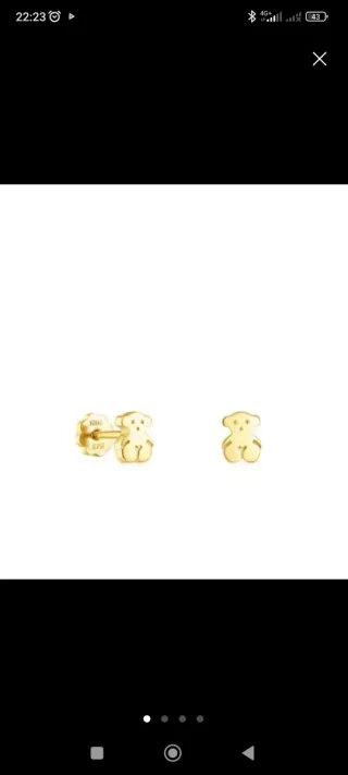 Pendiente Tous Oso Puppies Oro 18k