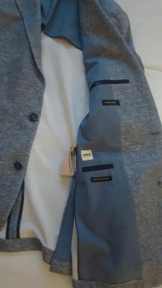 Americana Massimo Dutti Azul/Gris