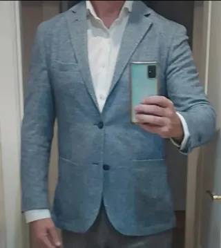 Americana Massimo Dutti Azul/Gris