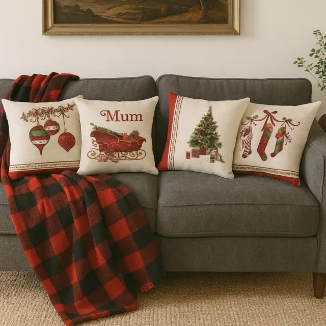 4 capas para almofadas 45x45 com motivos natalinos