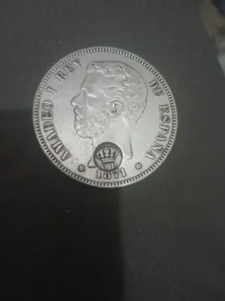 5 Pesetas 1871 Moneda Antigua