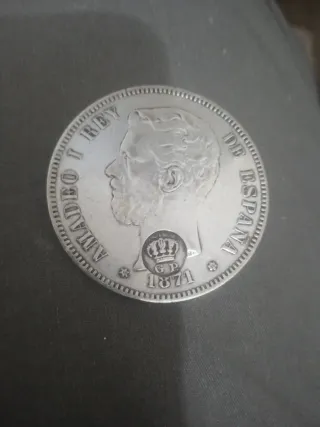 5 Pesetas 1871 Moneda Antigua