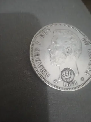 5 Pesetas 1871 Moneda Antigua