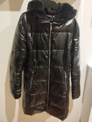 Abrigo largo plumífero mujer