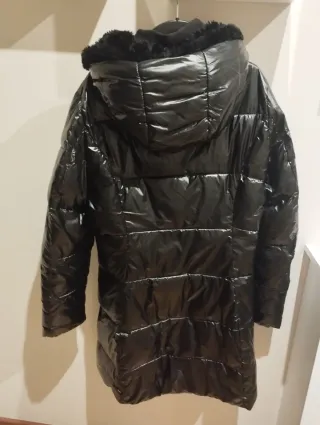 Abrigo largo plumífero mujer