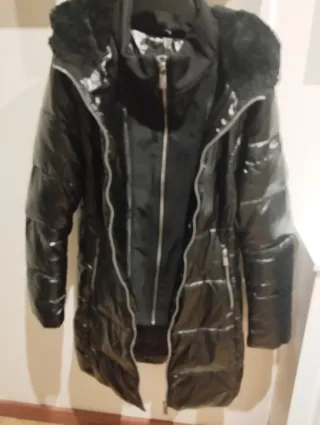 Abrigo largo plumífero mujer