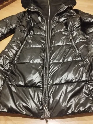 Abrigo largo plumífero mujer