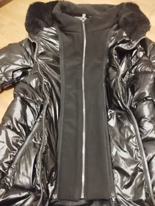 Abrigo largo plumífero mujer