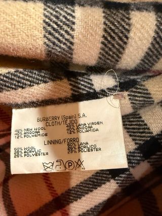 Trenca Burberry Negra Talla 44