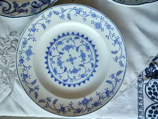 6 Piatti Antichi Decorati Blu