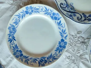 6 Piatti Antichi Decorati Blu