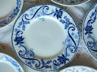 6 Piatti Antichi Decorati Blu