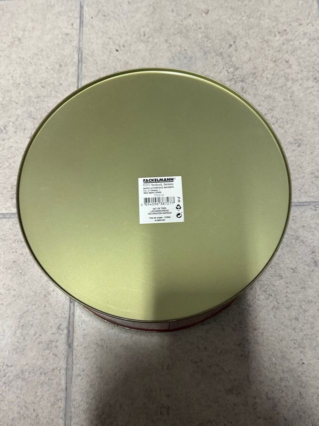 Lotto di 3 Scatole Metalliche Rotonde